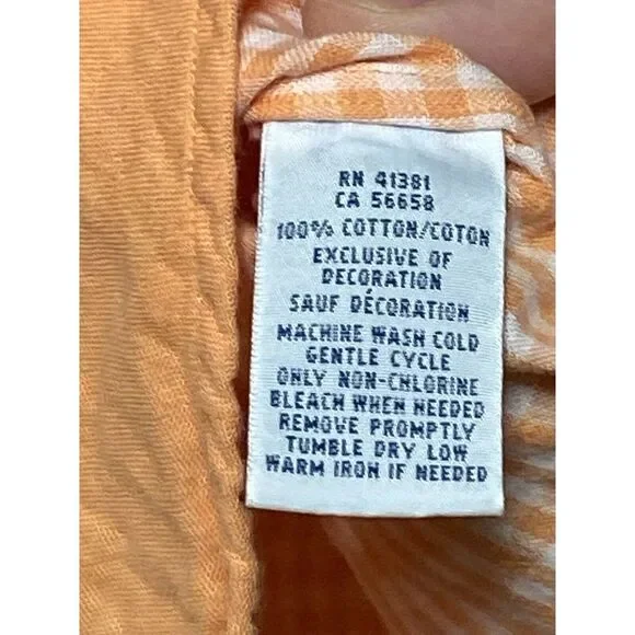 Ralph Lauren Shirt Men XL Orange Cotton Casual Button Up Green Pony Check Lined - Picture 9 of 11